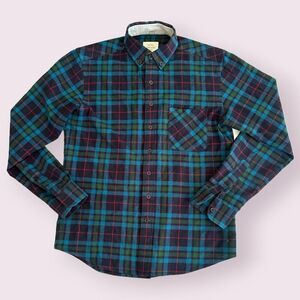 Frank & Oak Classic Fit Flannel Shirt - Plaid Long Sleeve - Size Small